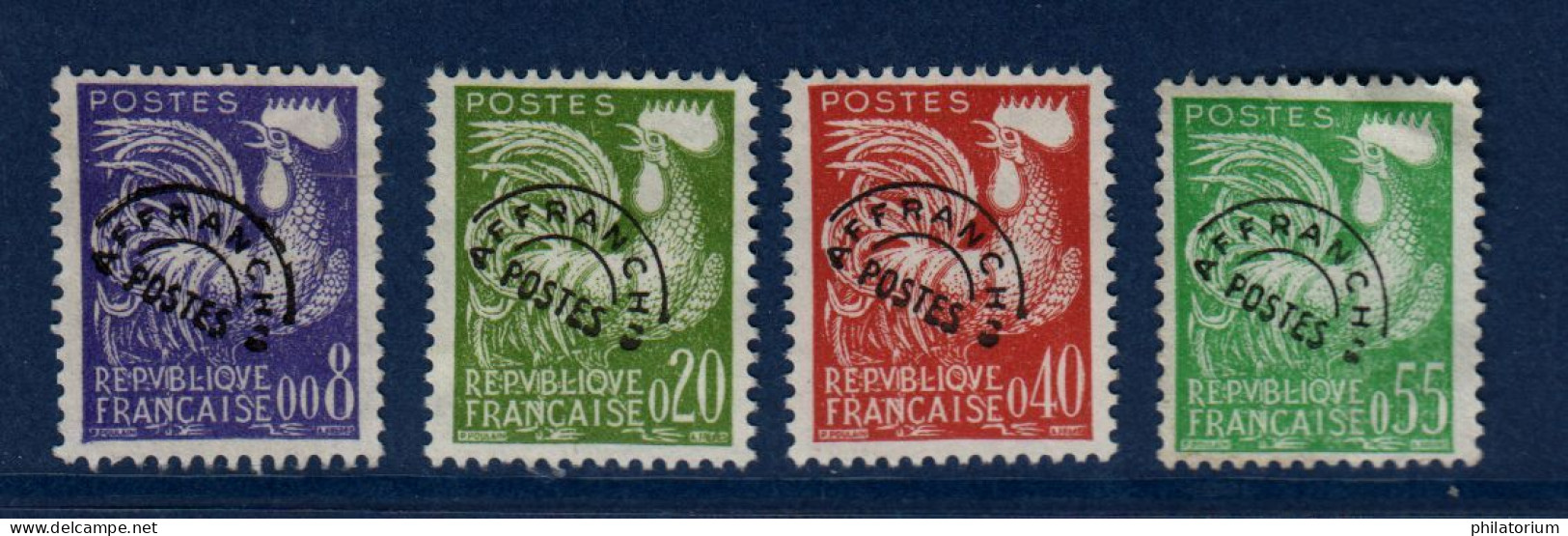 France Timbres Préo O, N° Yvert 119 à 122, Sans Colle, Préoblitéré, Préoblitérés - 1953-1960