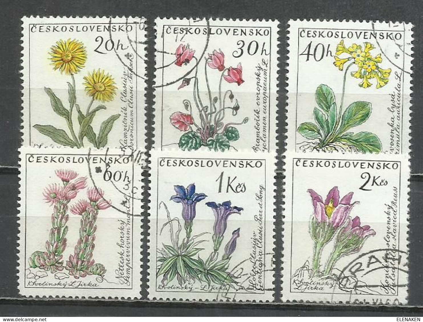 0624-CHECOSLOVAQUIA REPUBLICA CHECA SERIE COMPLETA FLORA 1960 Nº1115/20 - Colecciones & Series