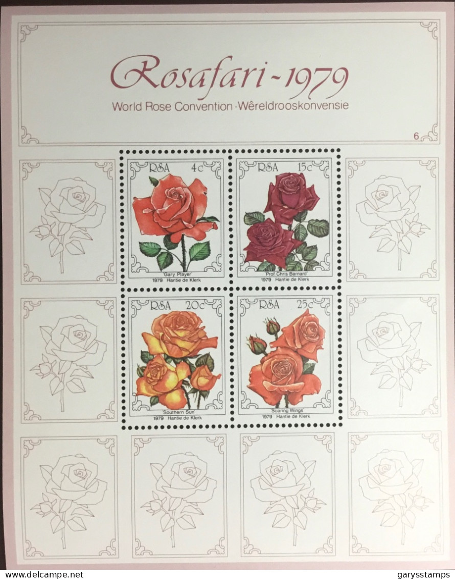 South Africa 1979 Roses Flowers Minisheet MNH - Rosen