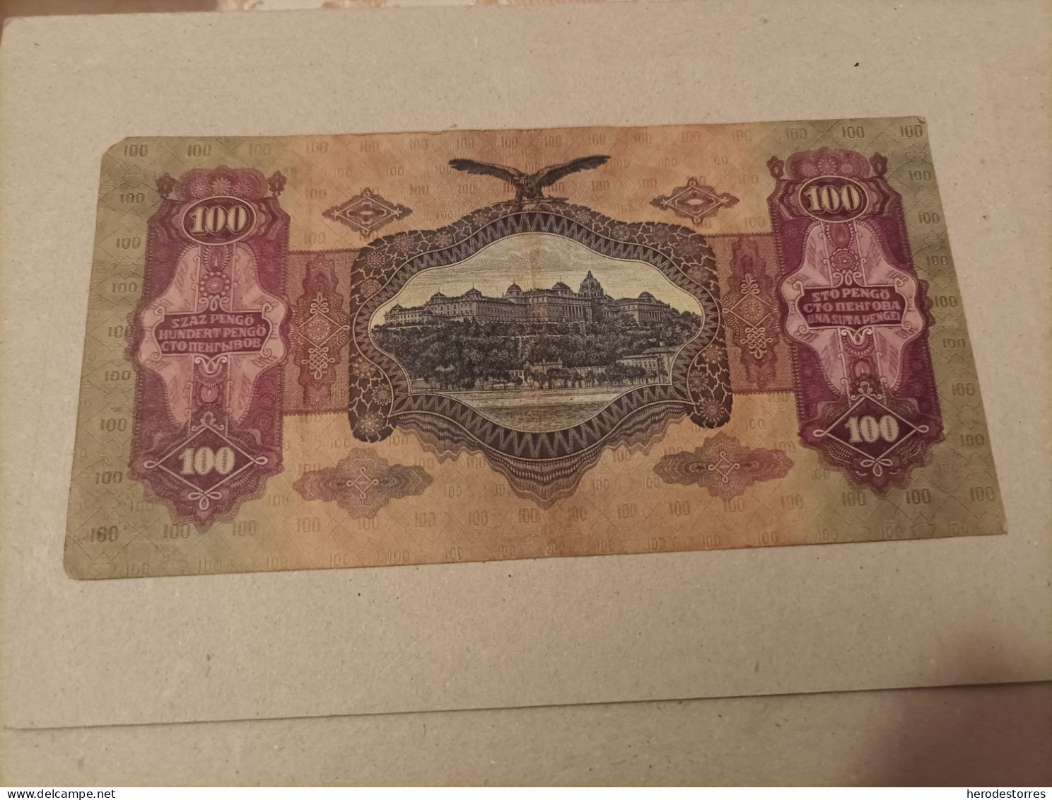 Billete Hungría, 100 Pengo, Año 1930, Nº Bajisimo 000118 - Hongarije
