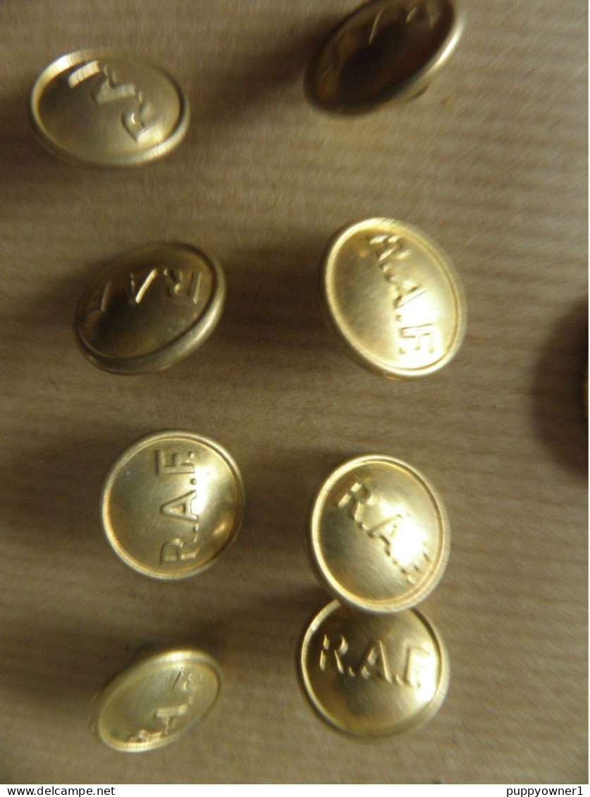 8 Vintage Boutons R A F De L'armée Anglaise - Buttons