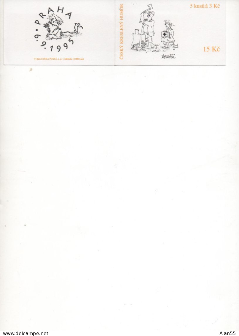 TCHEQUIE. 1995. 3 CARNETS NEUFS**. CROIX-ROUGE. THEMES:HUMOUR,ARTS.MUSIQUE...  - Nuovi