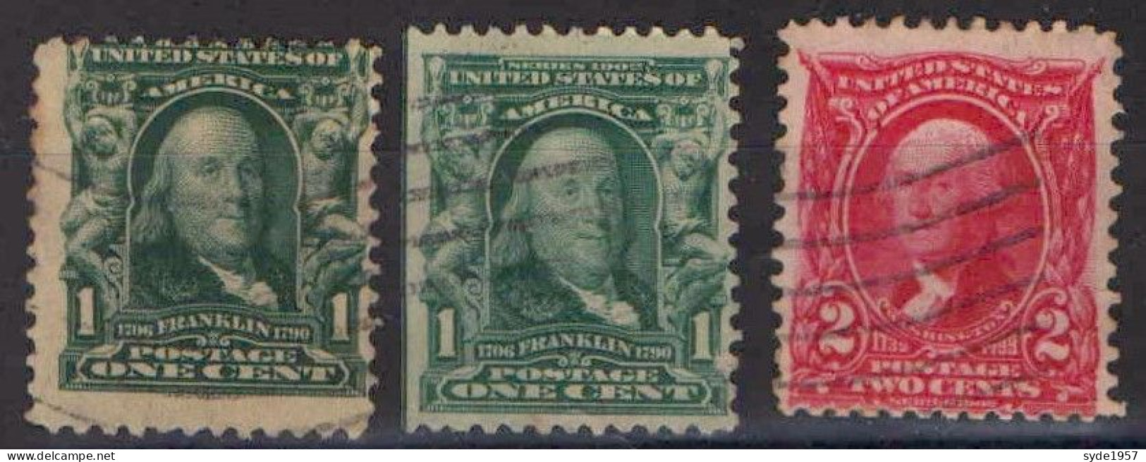 USA - 1902 -1903 Présidents Et Autres Personnes Célèbres  1c (x2) Et 2 Cents - Used Stamps