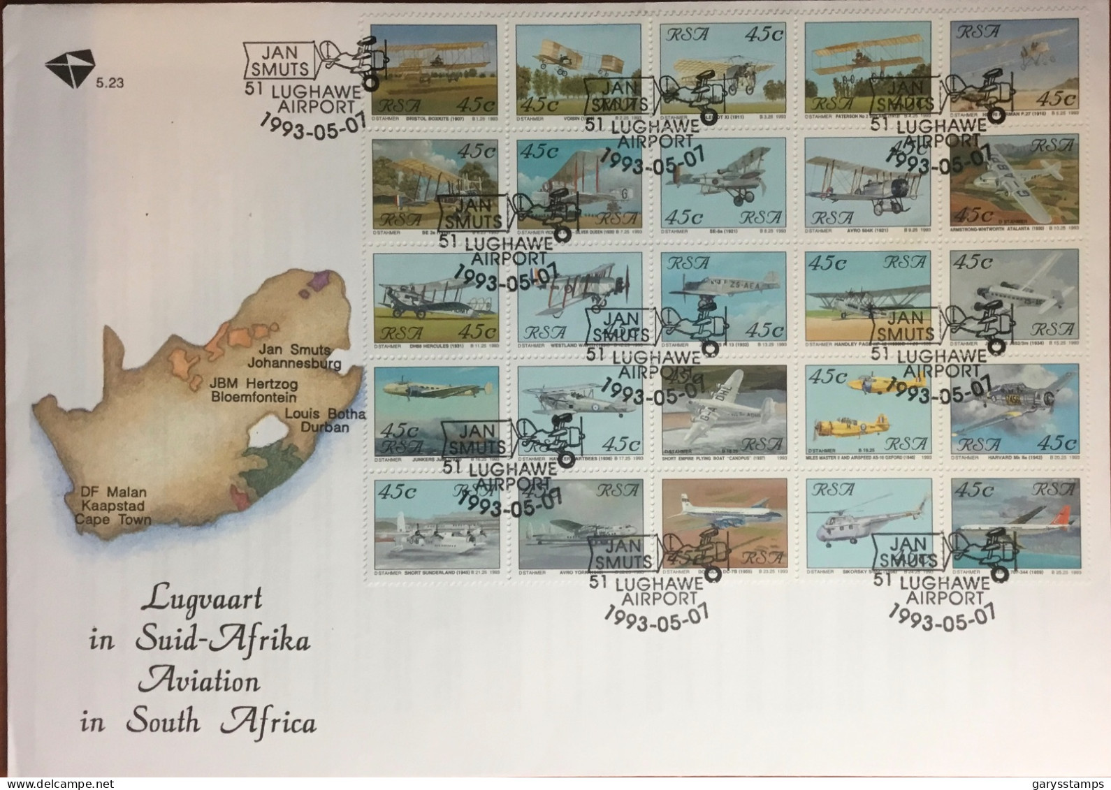 South Africa 1993 Aviation Aircraft Large FDC Cover - FDC