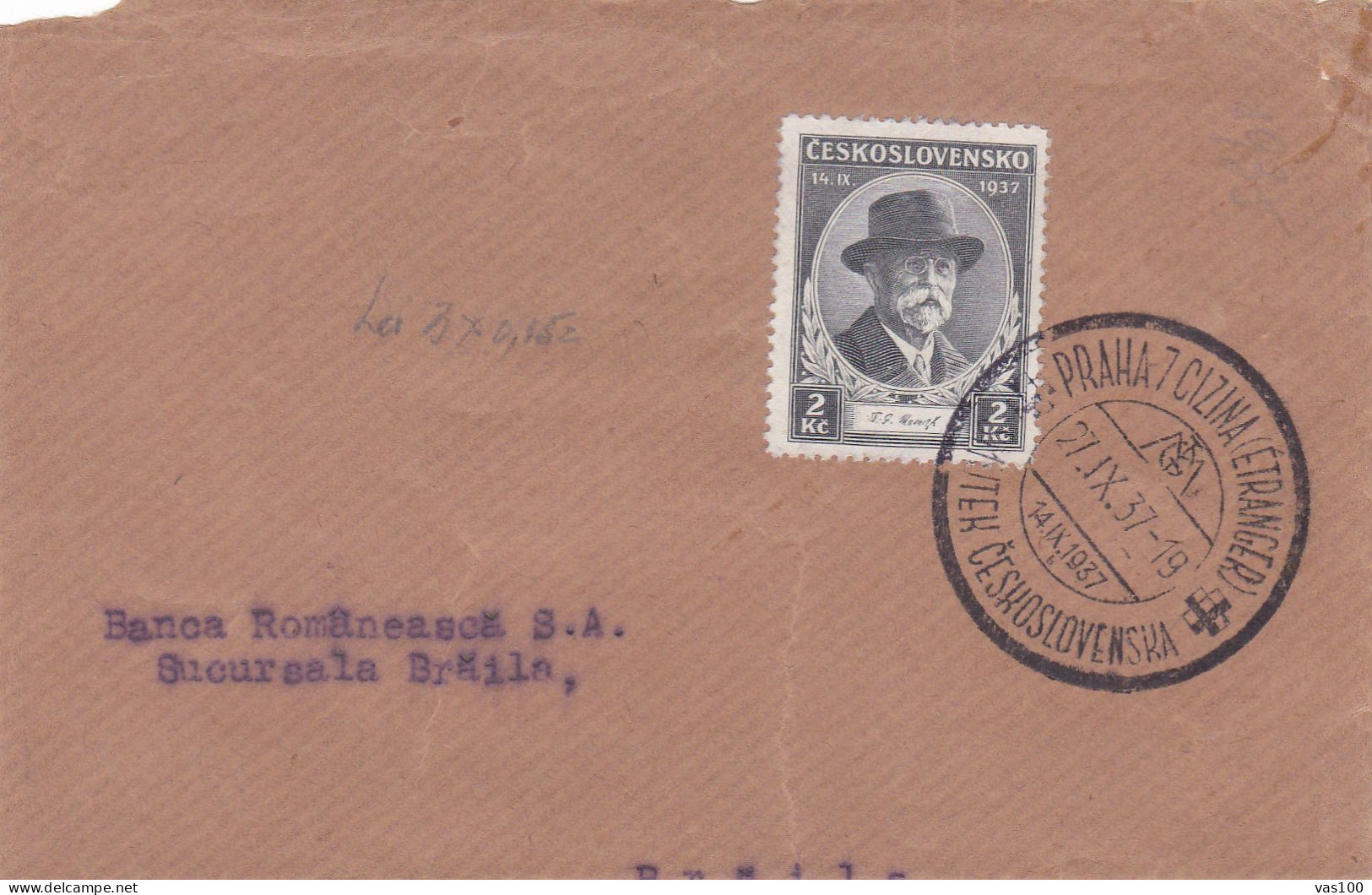 HISTORICAL DOCUMENTS HISTORICAL  FRAGMENT OF REGISTER  Covers  1937 CZECHOSLOVAKIA - Briefe U. Dokumente