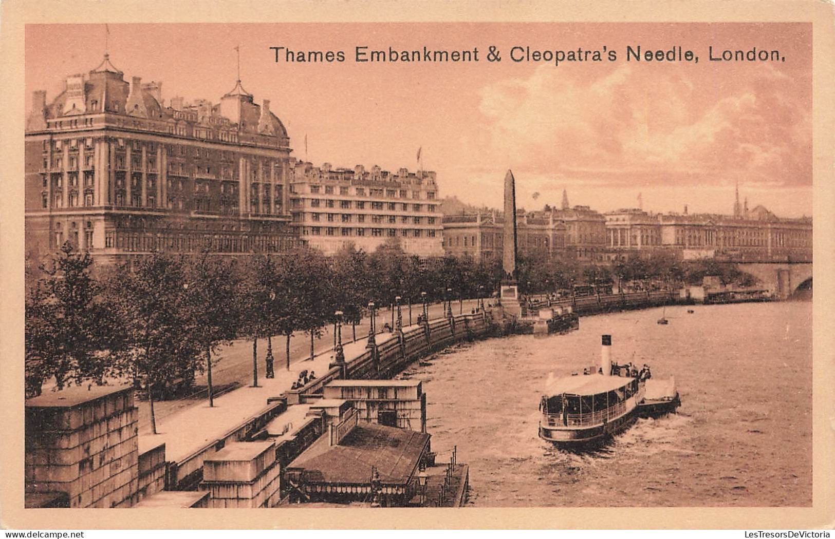 ROYAUME-UNI - Thames Embankment & Cleopatra's Needle - London - Bateaux - Carte Postale Ancienne - Autres & Non Classés