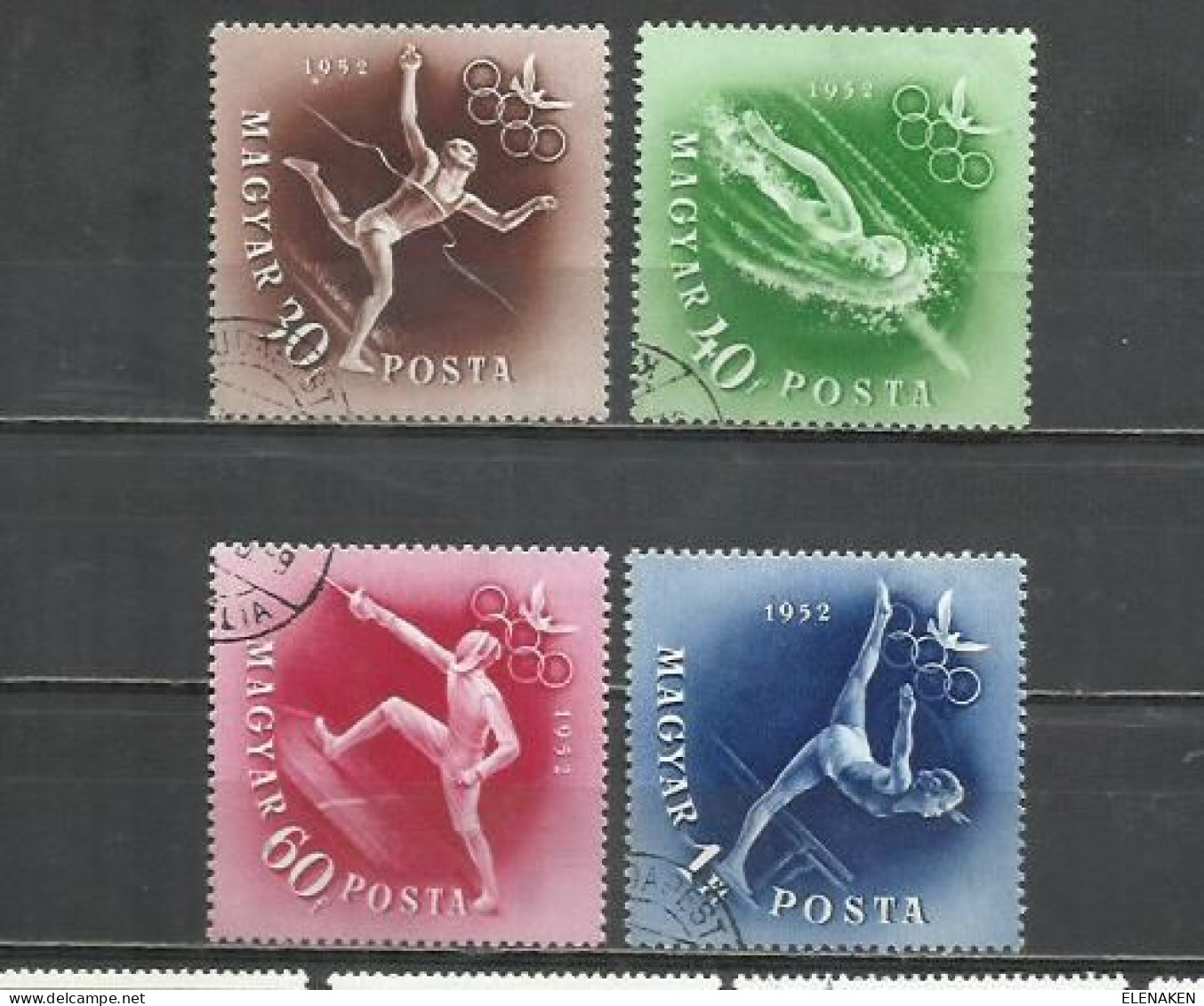 R281A-SERIE COMPLETA  HUNGRÍA  DEPORTES 1952 Nº 1046/1049 - Used Stamps