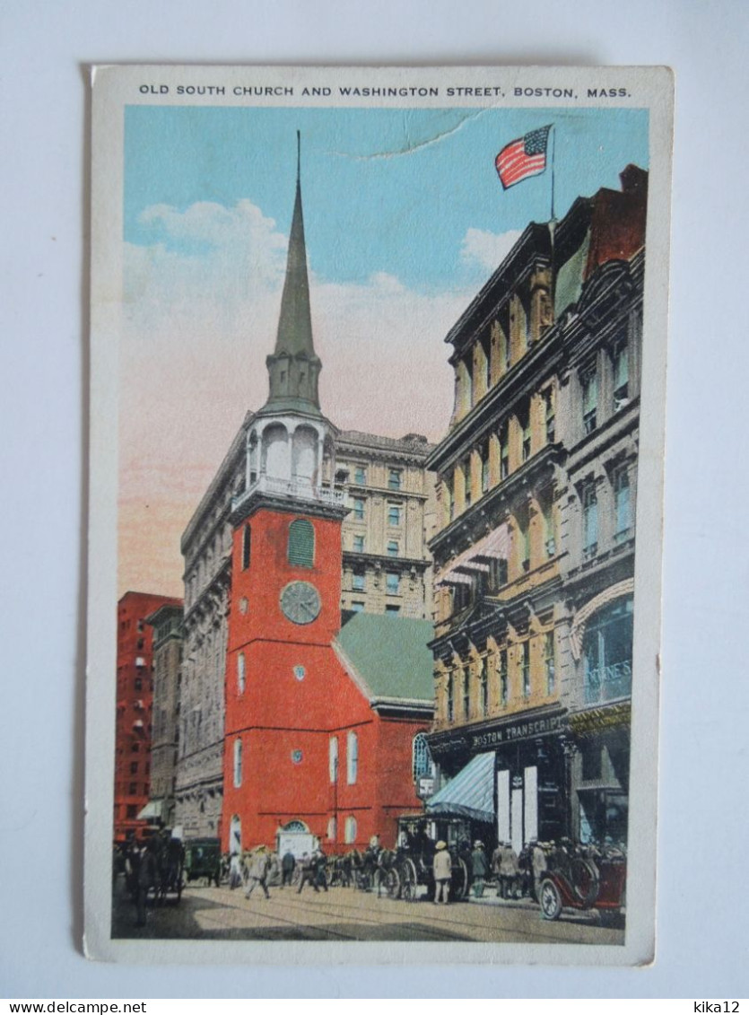 Boston. Old South Church. And Washington Street.   Mass      CP240111 - Boston