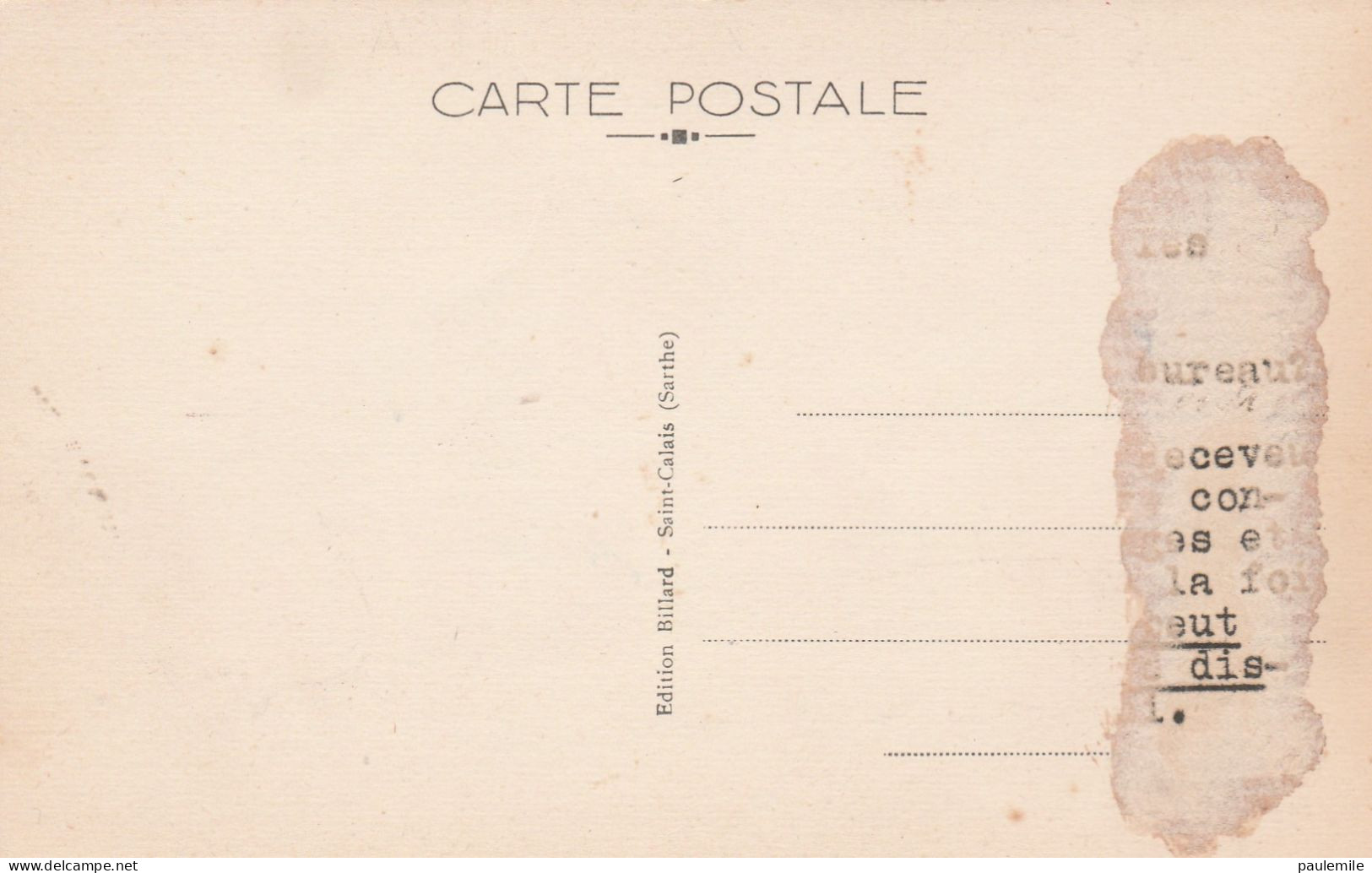 CPA TRES ANCIENNE SAINT CALAIS POSTE ET TELEGRAPHES - Postal Services