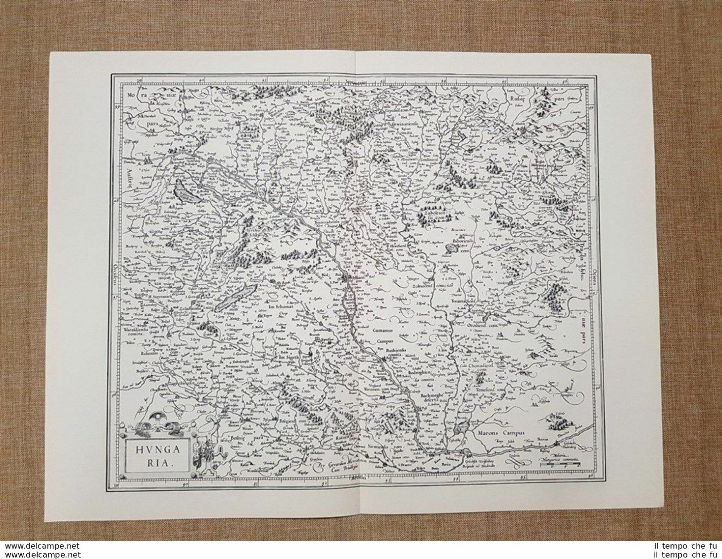 Carta Geografica O Mappa Hungaria Regnum Anno 1650 Ristampa - Carte Geographique