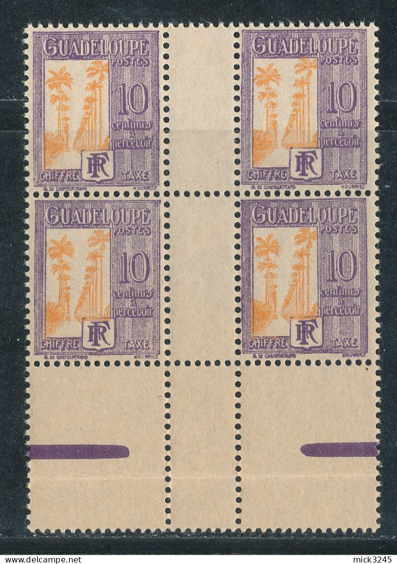 Guadeloupe N°28 Taxe (*) X4 Avec Intervalle - Portomarken