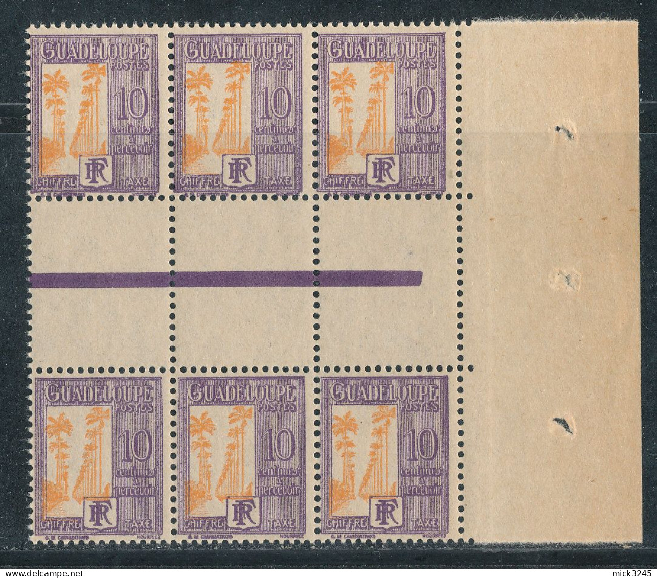 Guadeloupe N°28 Taxe (*) X6 Avec Intervalle - Timbres-taxe