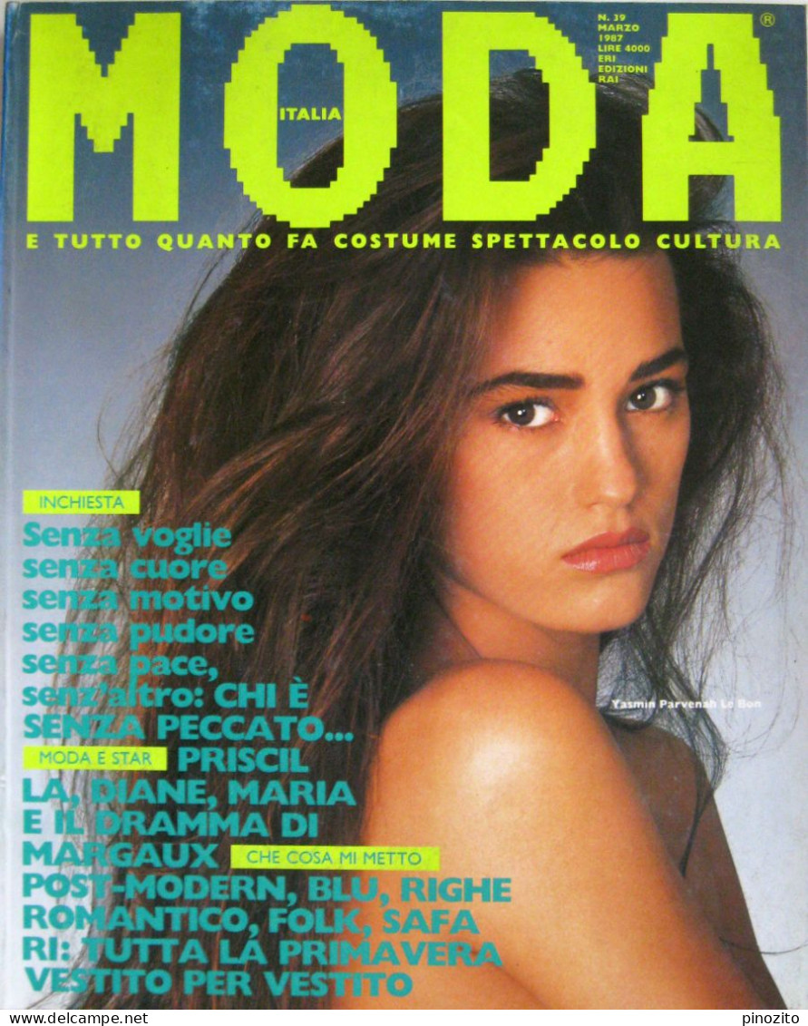 MODA 39 1987 Yasmin Parvenah Renée Simonsen Priscilla Presley Margaux Hemingway Caroline Di Monaco - Moda