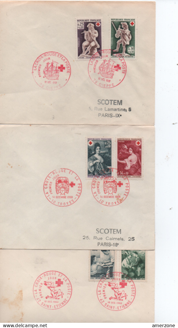 Enveloppes De La  CROIX ROUGE  Premiers Jours  1968  1987 - Madagascar (1960-...)