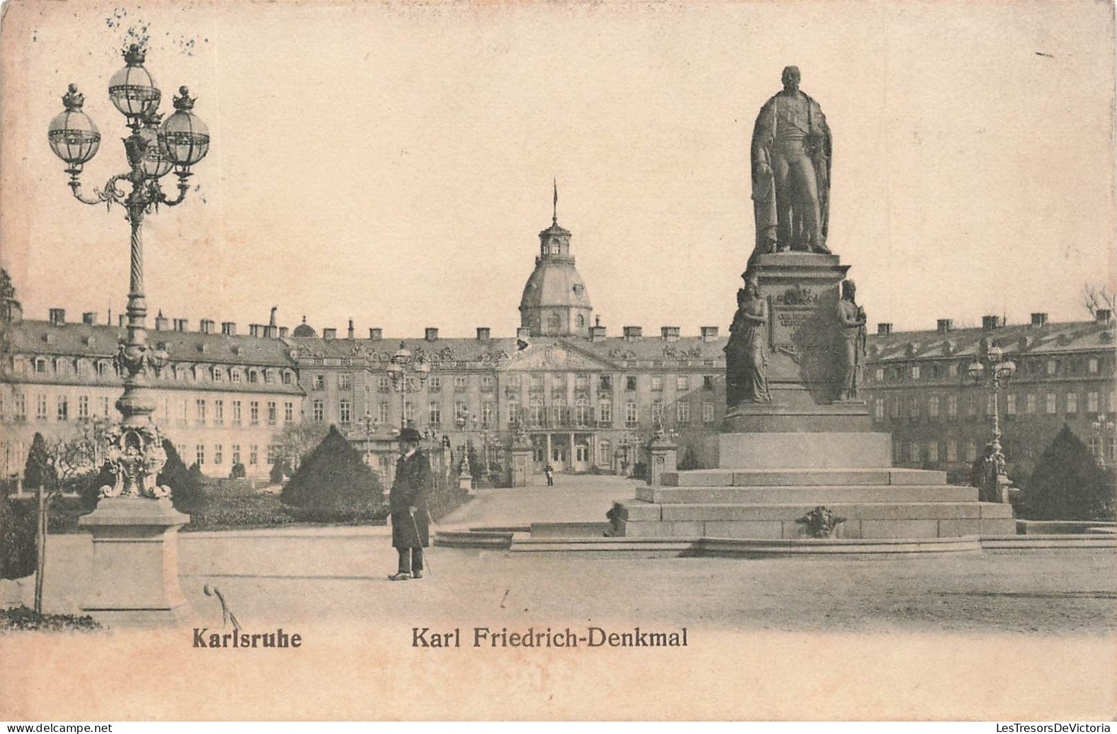 ALLEMAGNE - Karlsruhe - Karl Friedrich Denkmal - Vue D'une Statue - Carte Postale Ancienne - Karlsruhe