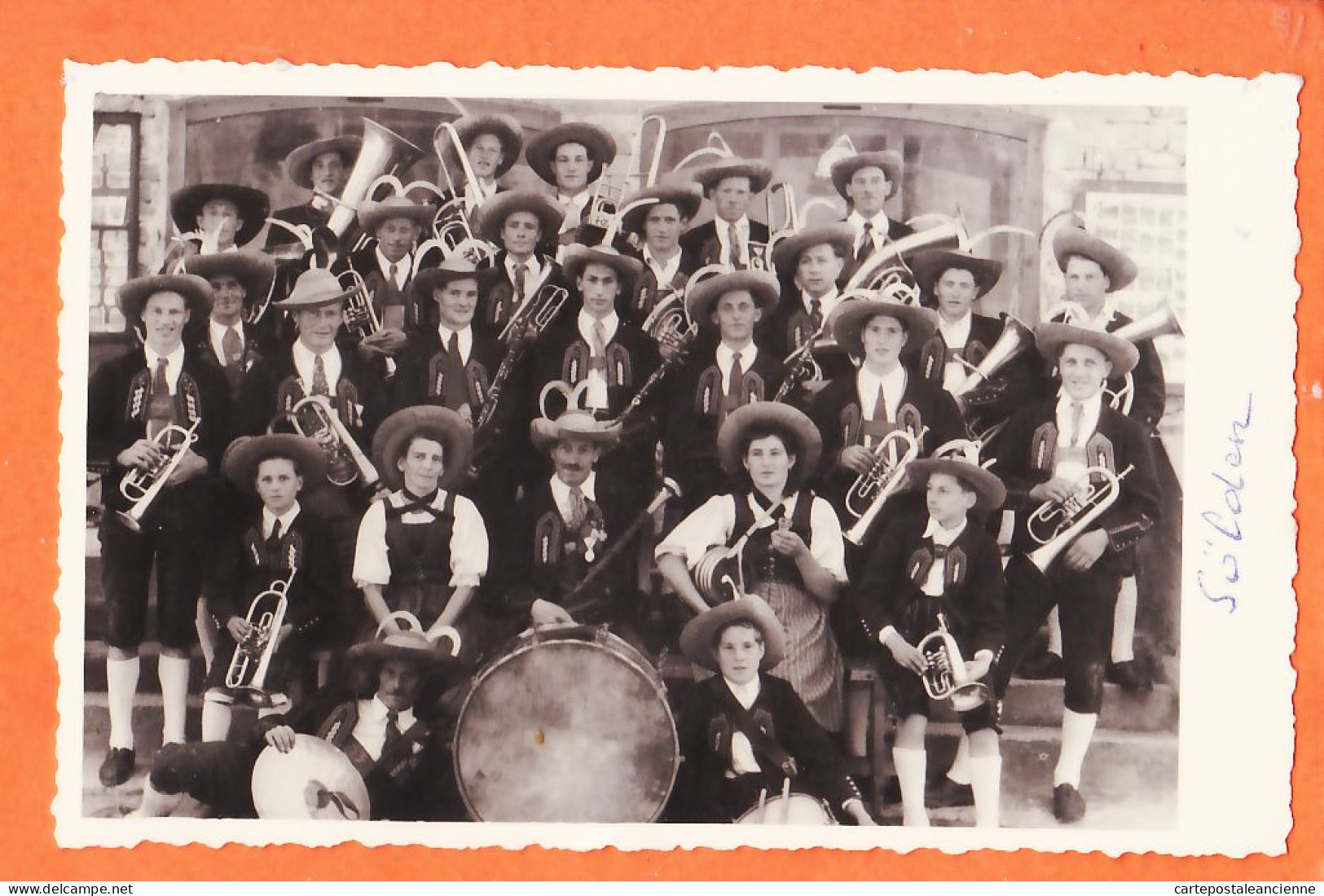 37926 / ⭐ ◉ ♥️ Rare SOLDEN Österreich Tirol Tiroler Orchester Musik Musique Fanfare Orchestre 1950s Photo-Bromure   - Sölden