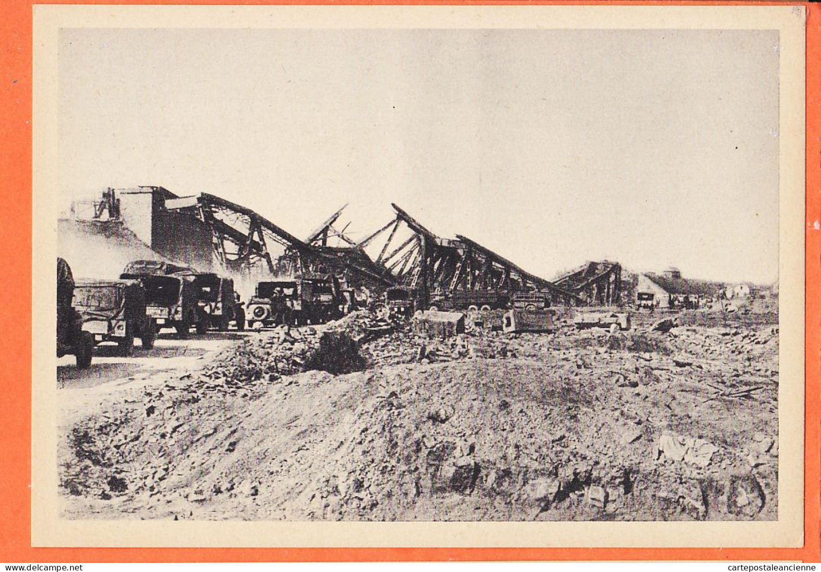 37907 / ⭐ MAXIMILIANSAU Rheinland-Pfalz Abords Pont Détruit Convoi Militaire Libération 1945 Première Armée Française - Germersheim