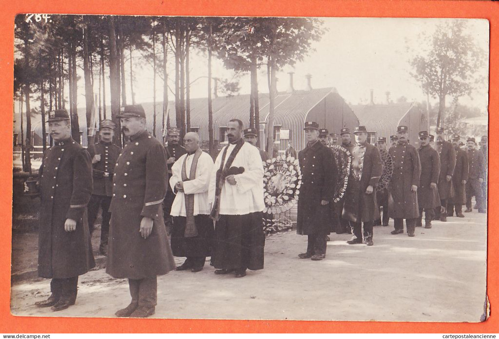 37918 / ⭐ ◉ ♥️ Rare Carte-Photo KÖNIGSBRÜCK Kriegsgefangenensendung LAZARETT II Obsèques TELLIERE ? Aciéries LONGWY  - Koenigsbrueck