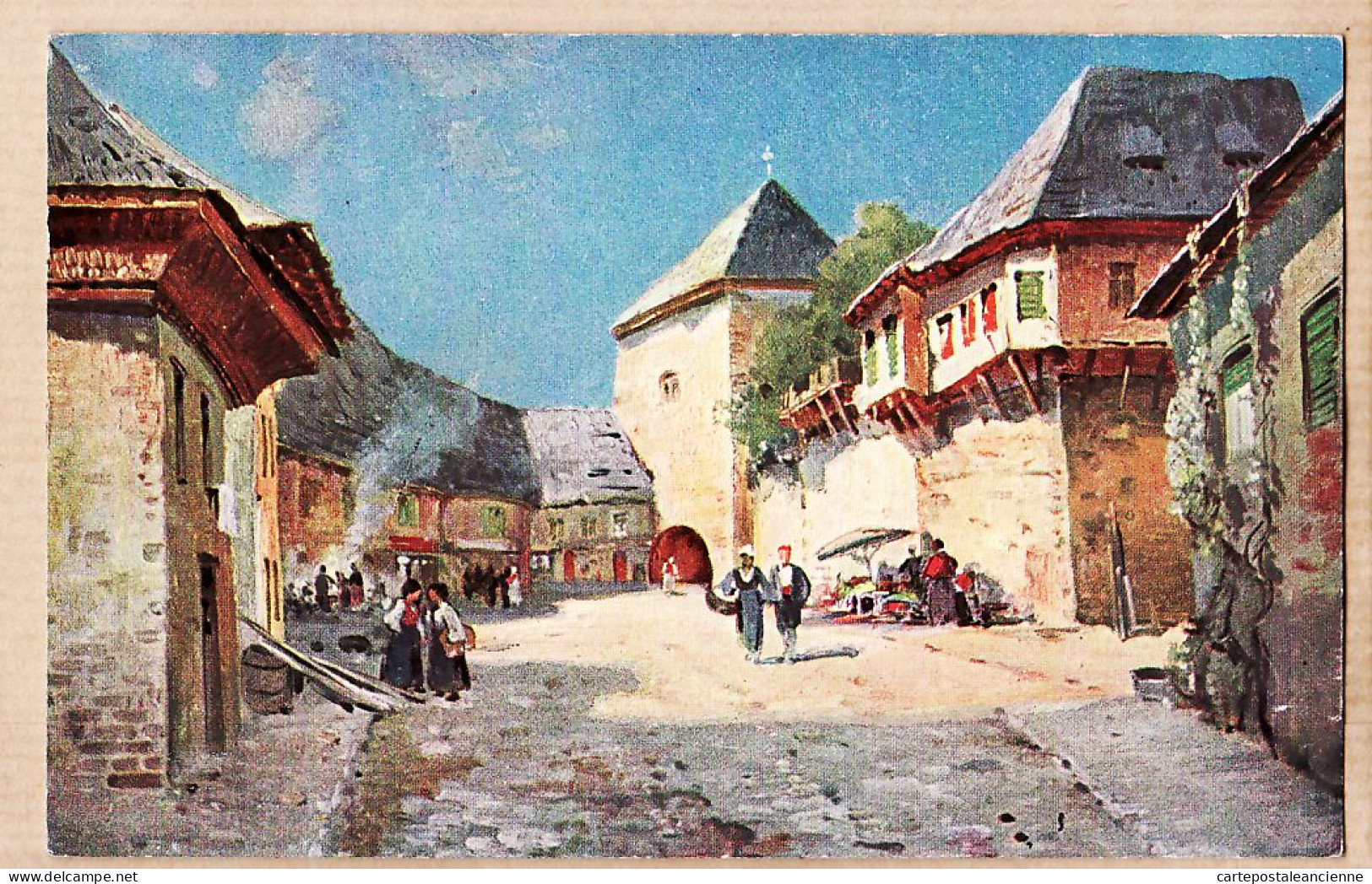 37556 / ⭐ ◉ Künstler Ak Peintre XIXe à Identifier MOSTAR ? BOSNIE Bosnia Erzegovinia Eglise Place 1900s K&B.D Série 3005 - Bosnie-Herzegovine