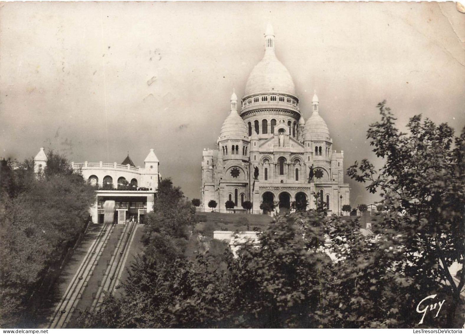 FRANCE - Paris - Vue Sur Le Funiculaire Et Et La Basilique Du Sacré Coeur - Carte Postale Ancienne - Autres Monuments, édifices