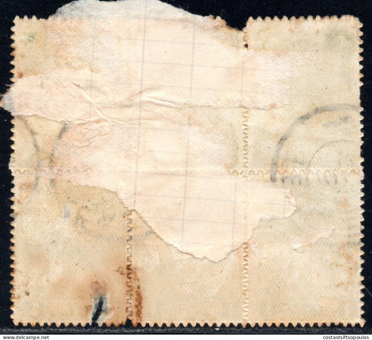 2694.GREECE.ALBANIA. EPIRUS 1913 1 L. BLOCK OF 6(DAMAGED) TEPELENION POSTMARK - Epirus & Albanie