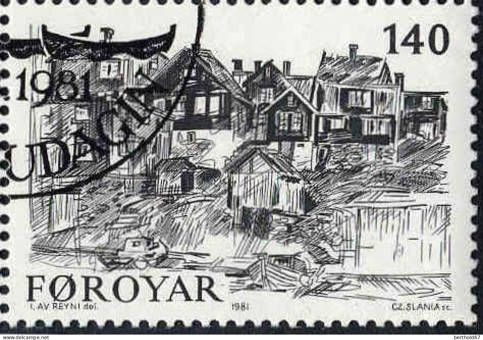 Feroe Poste Obl Yv: 53/56 Le Vieux Torshaven Ingalvur Av Reyni (TB Cachet Rond) - Färöer Inseln