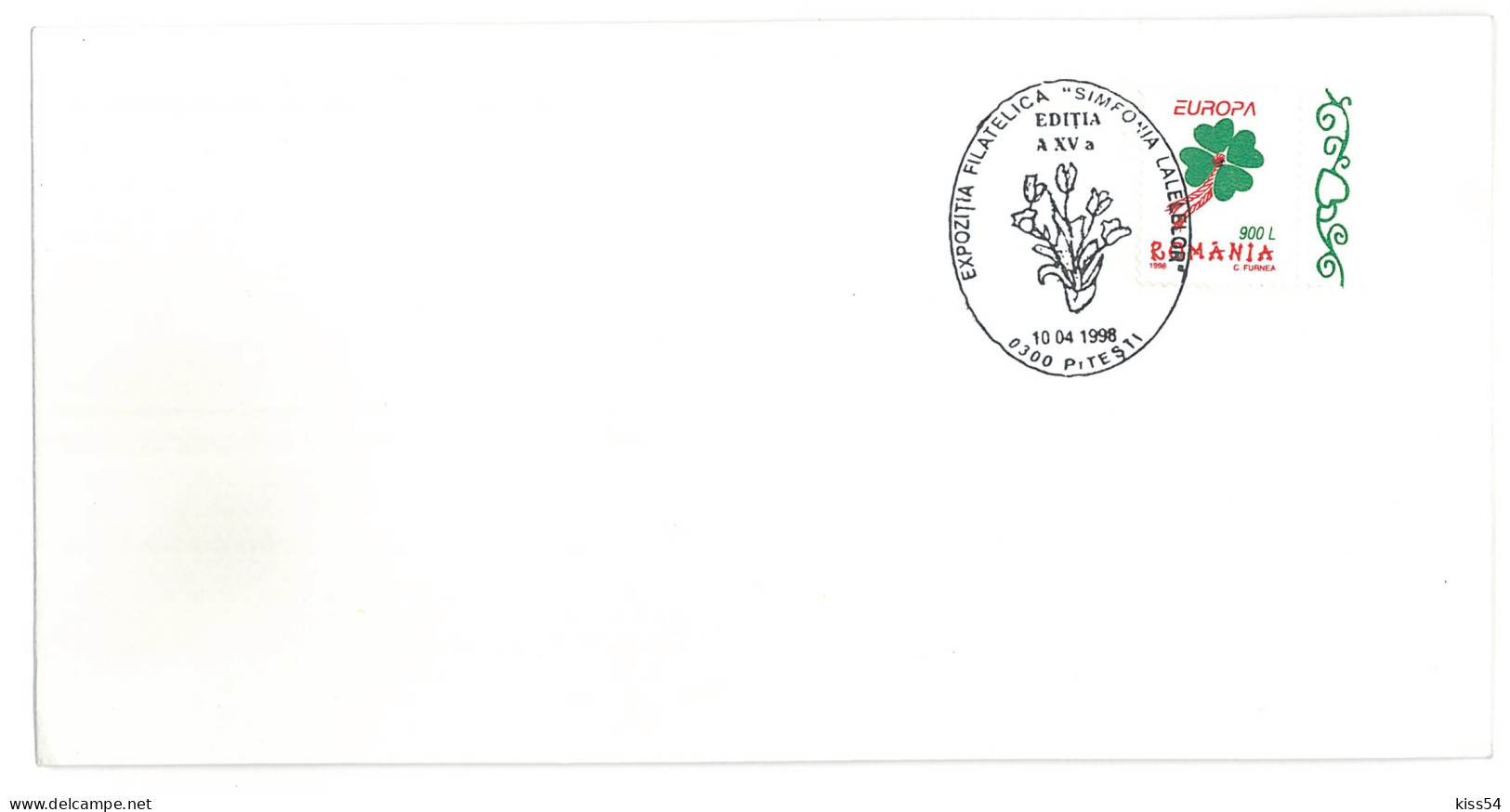 COV 87 - 3002 PITESTI, Expozitia SIMFONIA LALELELOR, Romania - Cover - Used - 1998 - Covers & Documents