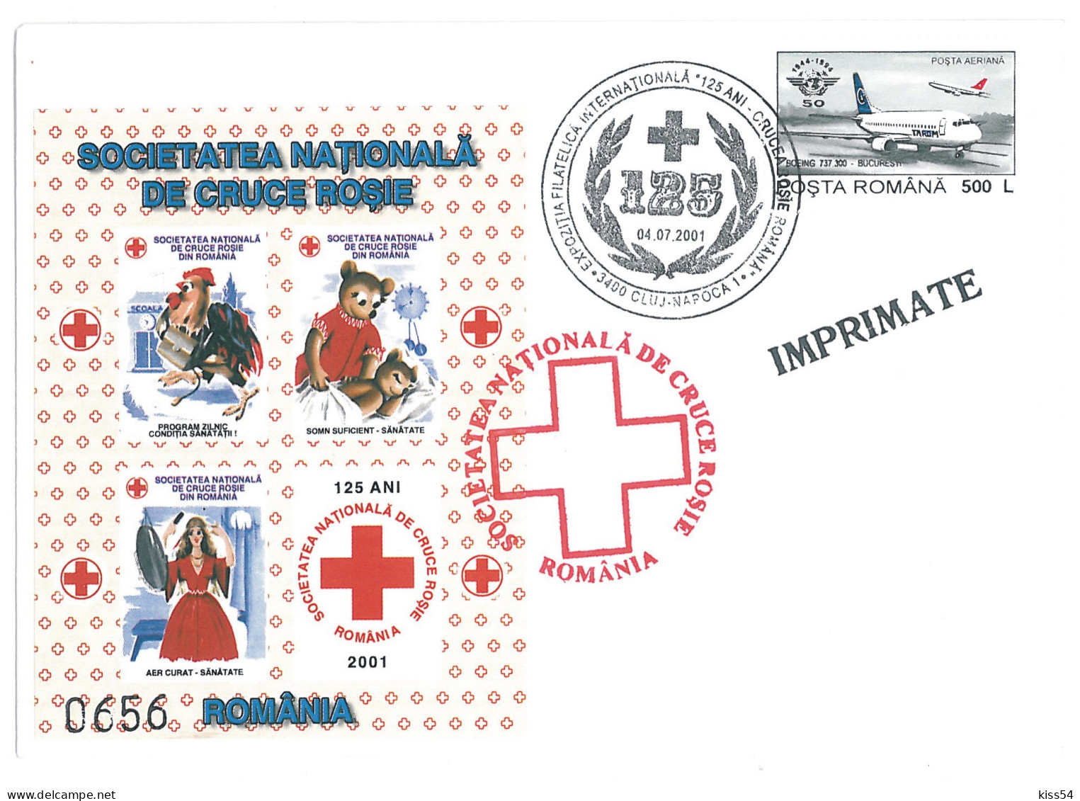 COV 87 - 306 RED CROSS, Romania - Cover - Used - 2005 - Tarjetas – Máximo