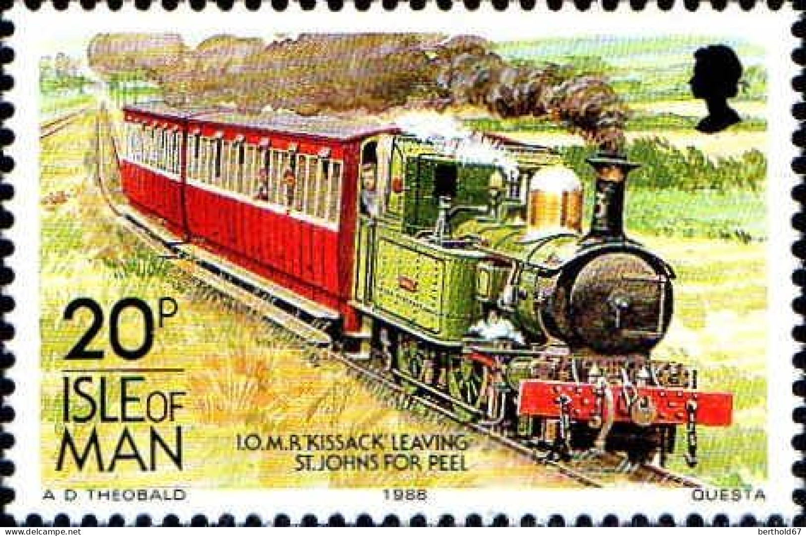 Man Poste N** Yv:381/384 Trains & Tramways 2.Serie - Man (Insel)
