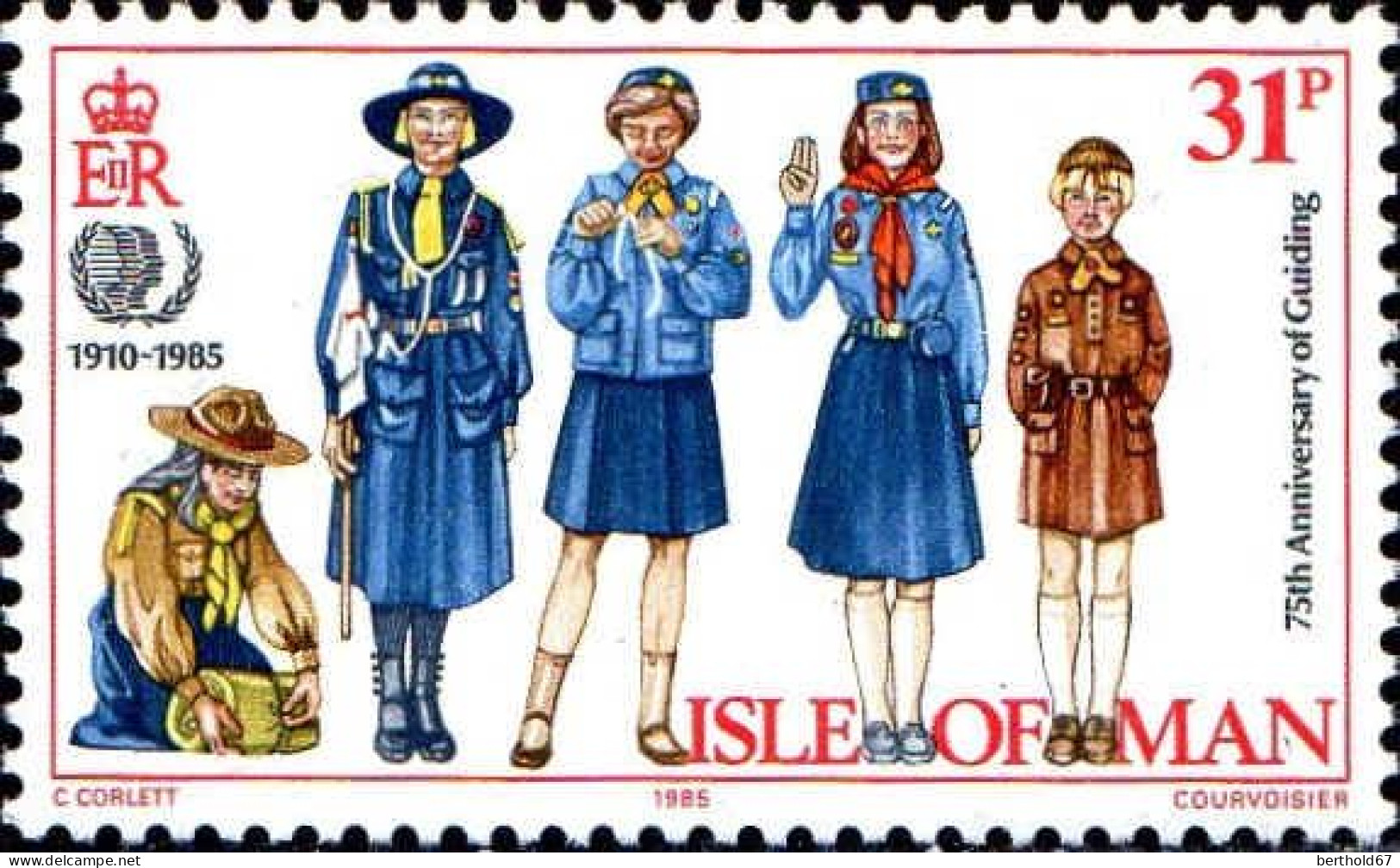 Man Poste N** Yv:268/272 75.Anniversaire Des Guides - Isle Of Man