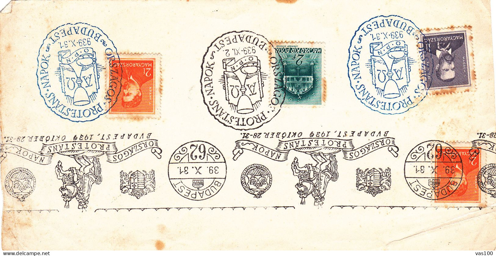 HISTORICAL DOCUMENTS HISTORICAL FRAGMENT  POSTA STATIONERY 1939 BUDAPEST - Briefe U. Dokumente