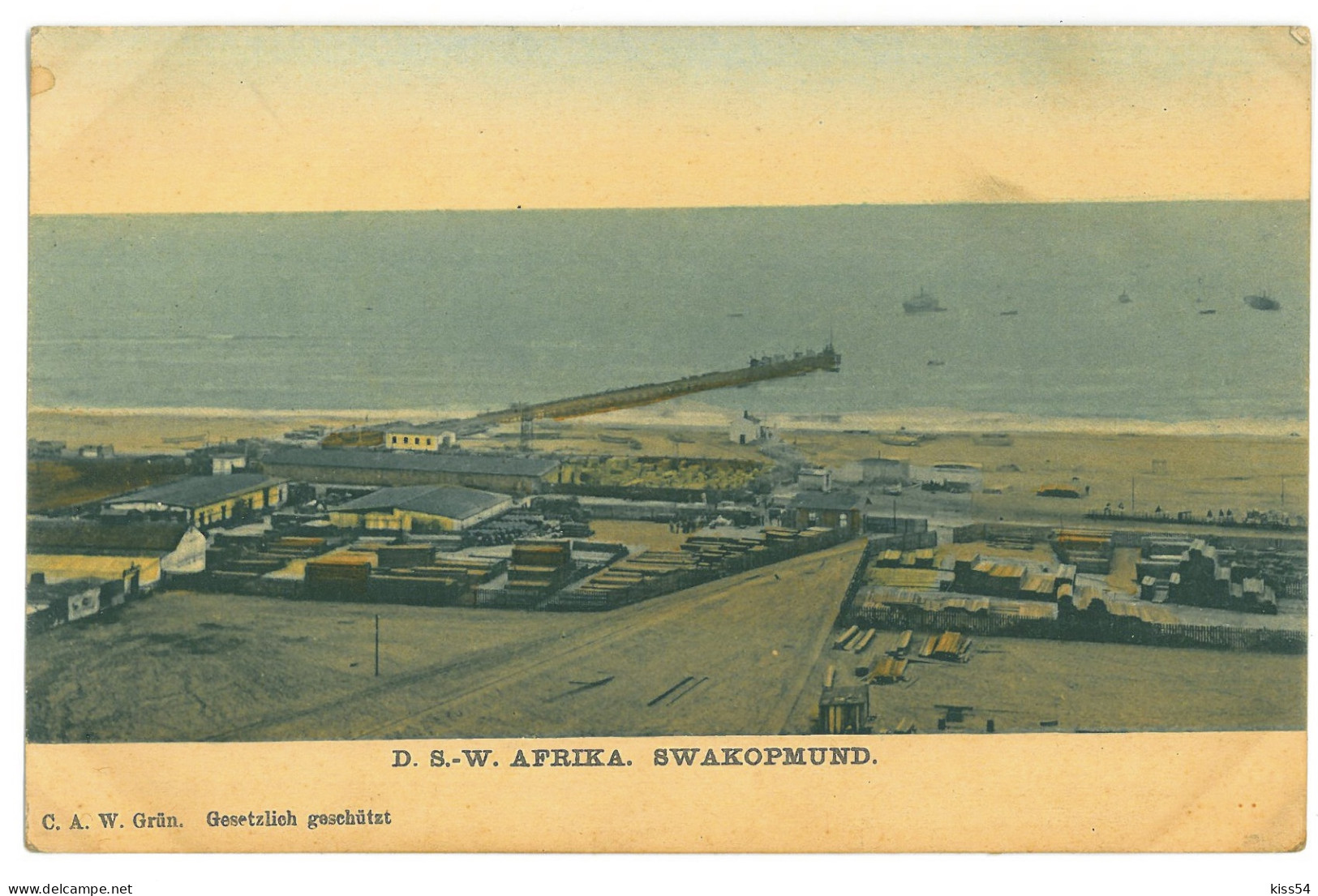 NAM 8 - 23797 SWAKOPMUND, Harbor & Wharf, D.S.W. Afrika, Namibia - Old Postcard - Unused - Namibië