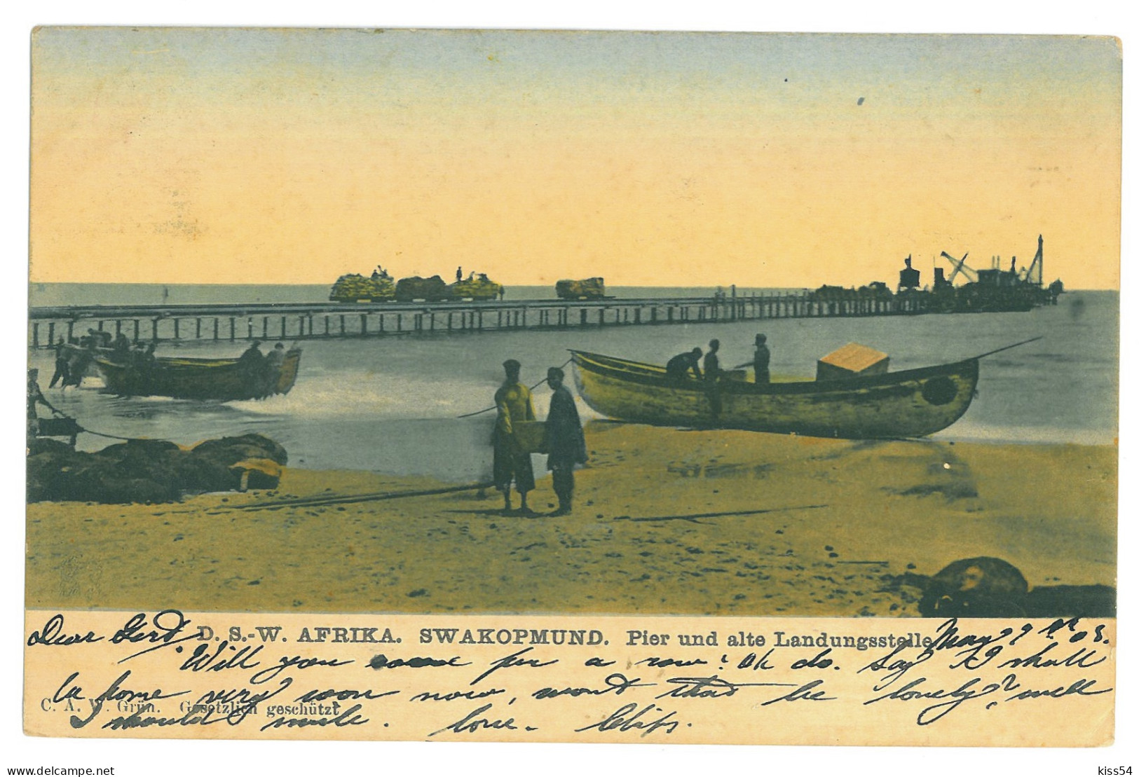 NAM 8 - 23800 SWAKOPMUND, Wharf, D.S.W. Afrika, Namibia - Old Postcard - Used - 1903 - Namibië