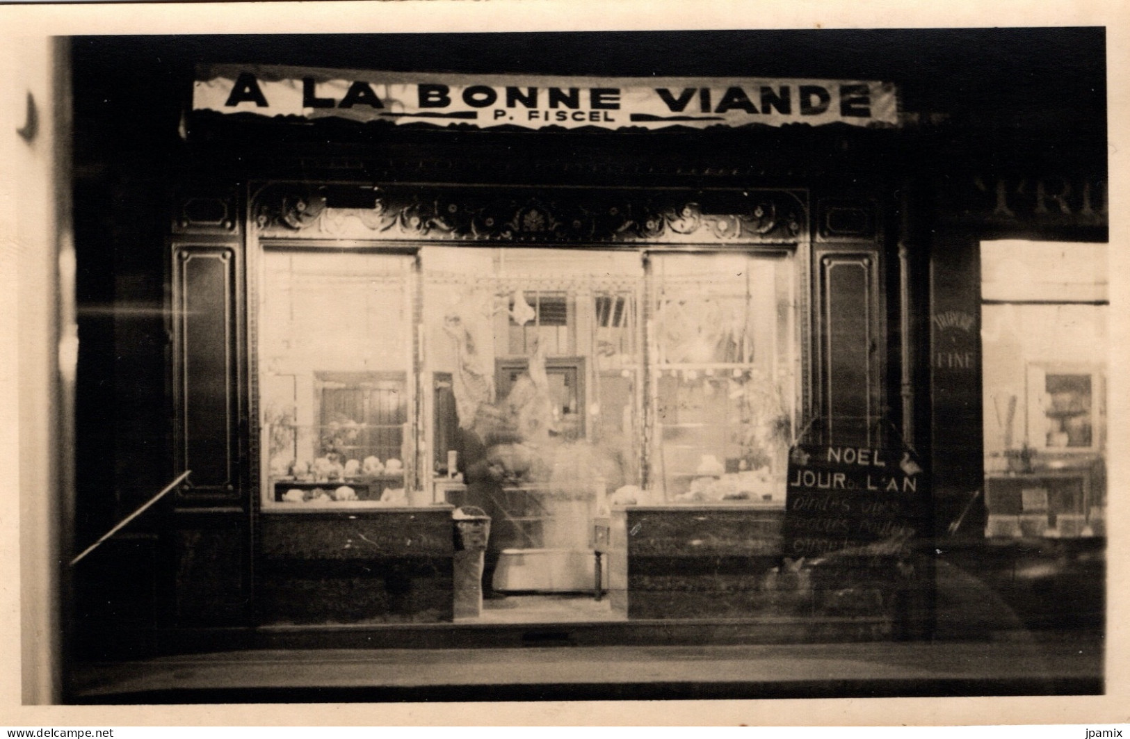 Photo : Devanture De Magasin , Boucherie , " A La Bonne Viande " Propriétaire P. Fiscel - Mercaderes
