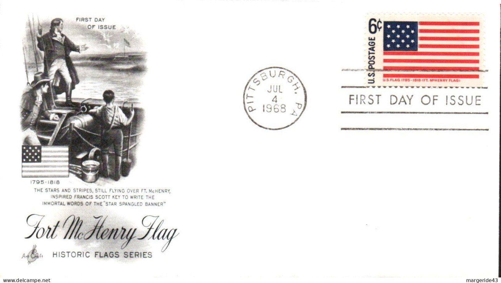 USA ETATS UNIS FDC 1968 DRAPEAU DU FORT MAC HENRY - 1961-1970