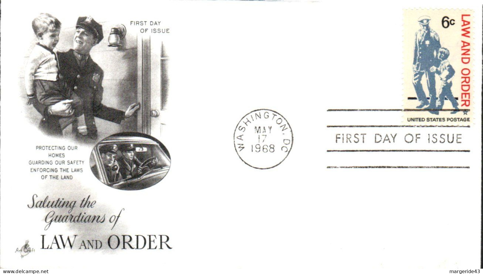 USA ETATS UNIS FDC 1968 LOI ET ORDRE - 1961-1970