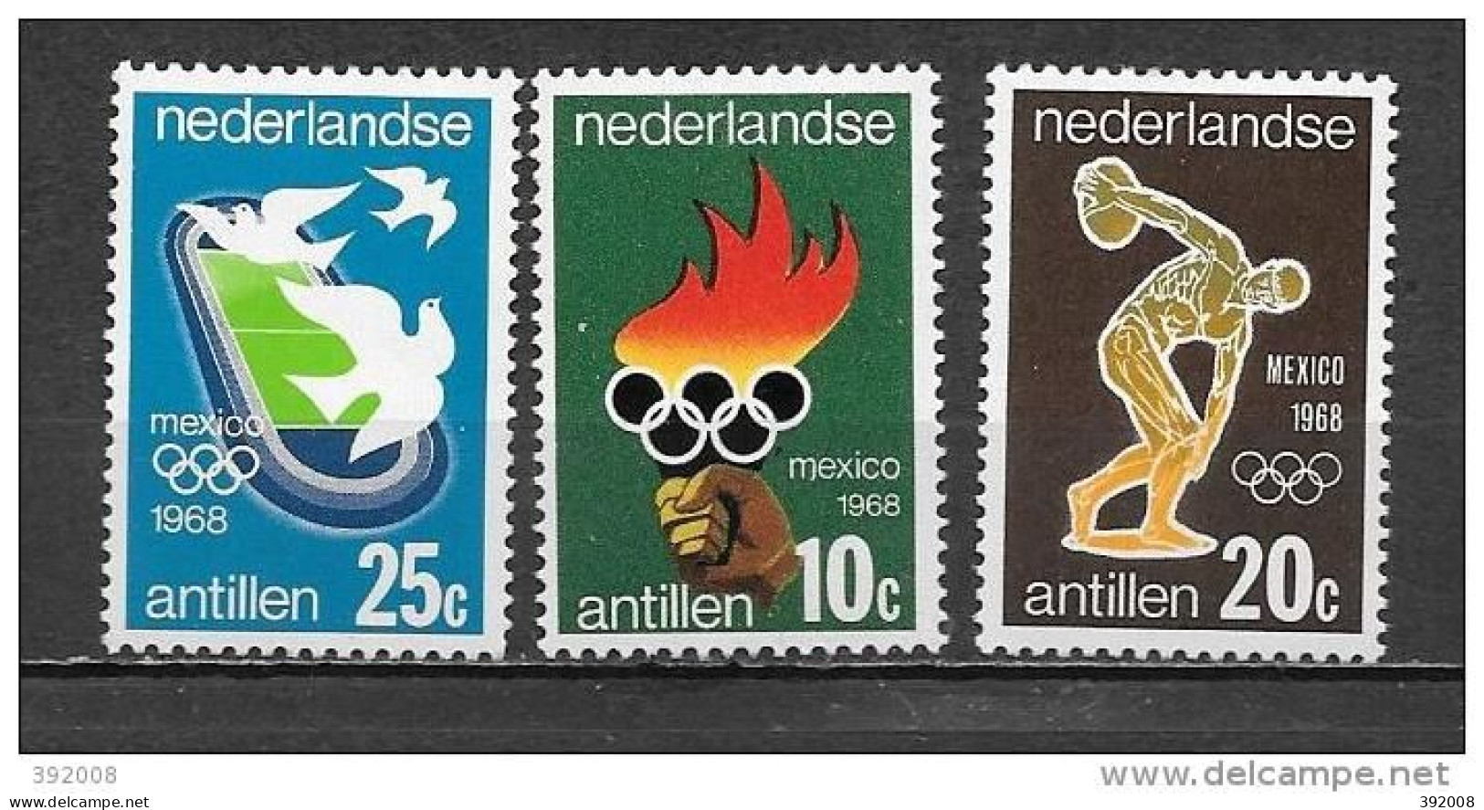 PAYS-BAS ANTILLES - N° 378 à 380**MNH - Zomer 1968: Mexico-City