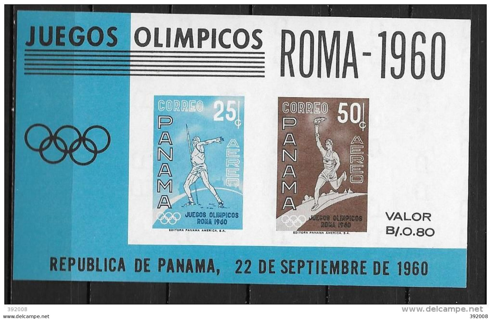 PANAMA - BF 8**MNH - Verano 1960: Roma