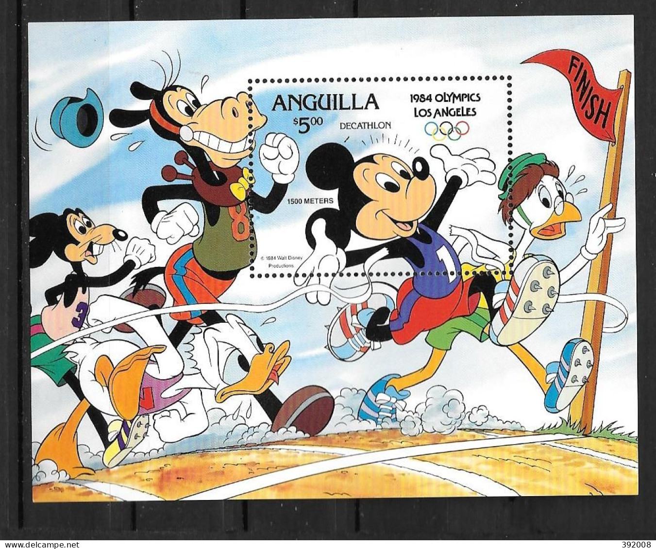 ANGUILLA - BF 53 **MNH - Mickey - Summer 1984: Los Angeles