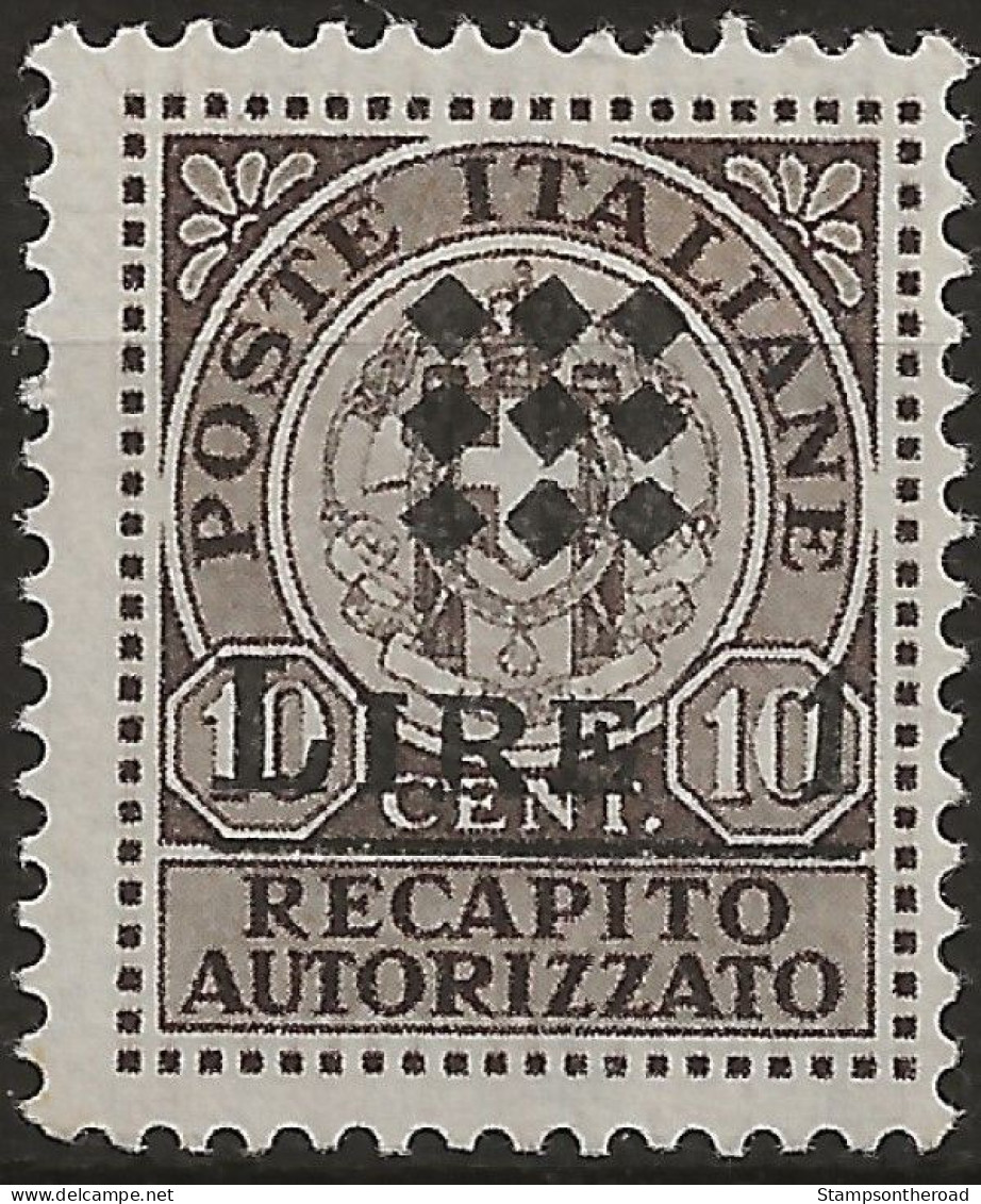 RSIGU1N - 1945 RSI/Guidizzolo, Sass. Nr. 1, Recapito Autorizzato Senza Linguella **/ - Emisiones Locales/autónomas