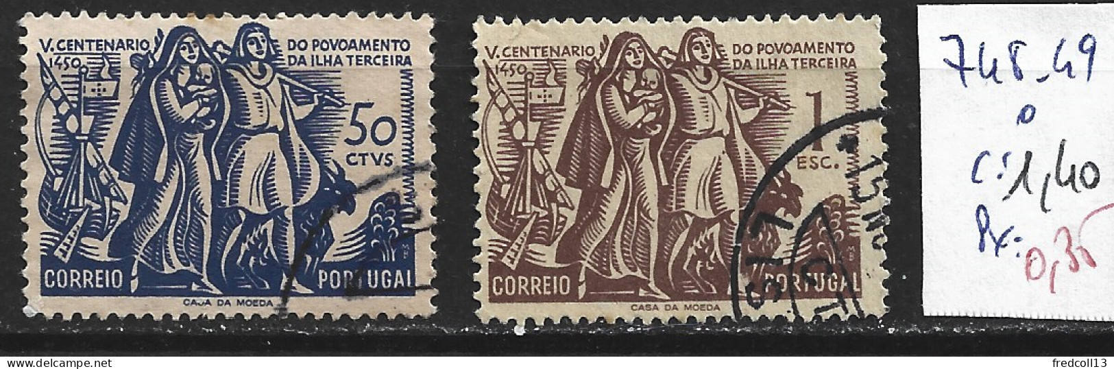 PORTUGAL 748-49 Oblitérés Côte 1.40 € - Used Stamps