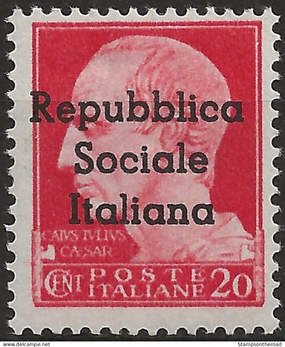 RSITE2N - 1944 RSI / Teramo, Sassone Nr. 2, Francobollo Nuovo Senza Linguella **/ - Ortsausgaben/Autonome A.