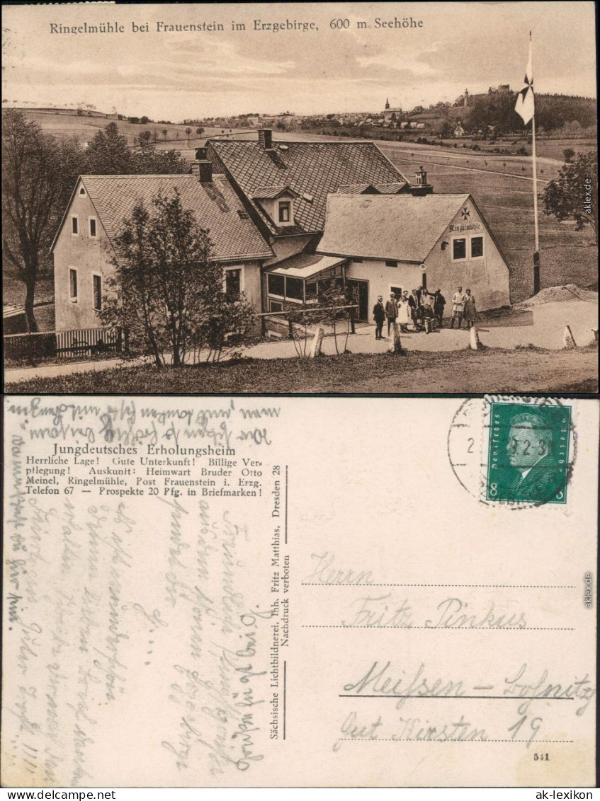 Ansichtskarte Frauenstein (Erzgebirge) Partie An Der Ringelmühle 1918  - Frauenstein (Erzgeb.)