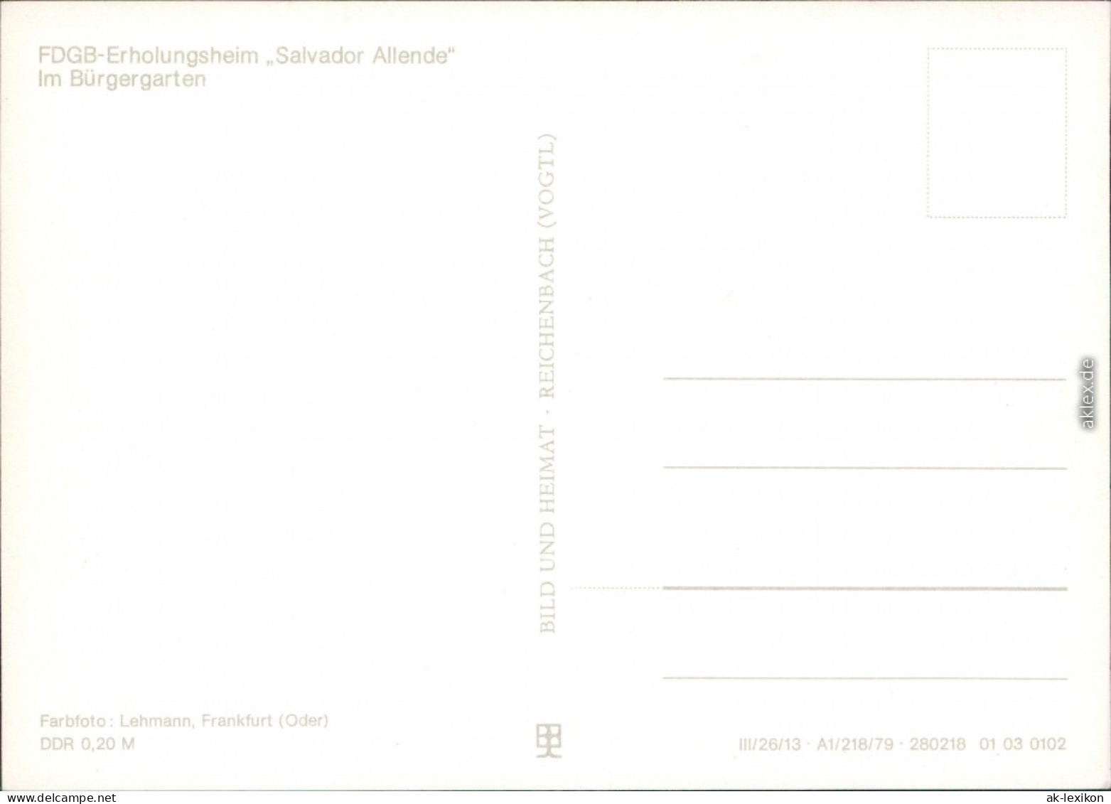 Ansichtskarte Templin FDGB-Erholungsheim "Salvador Allende" 1979 - Templin