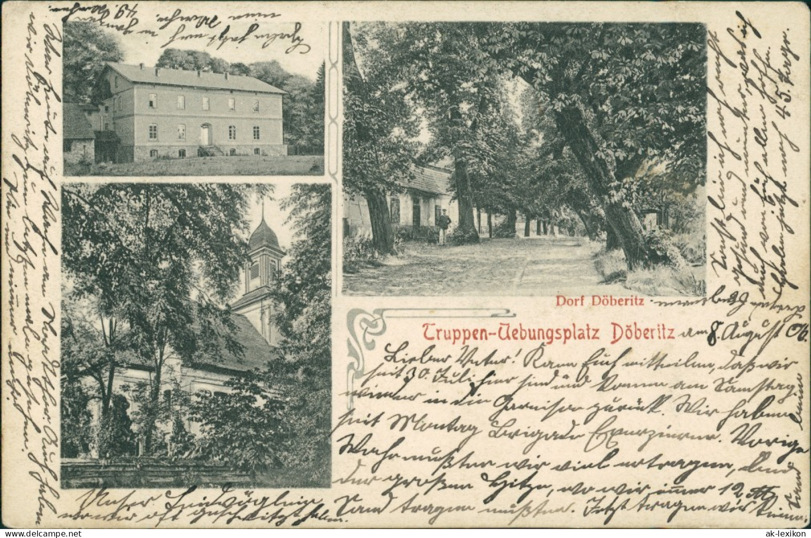 Ansichtskarte Dallgow-Döberitz 3 Bild: Dorf, Straßen 1906  - Dallgow-Doeberitz