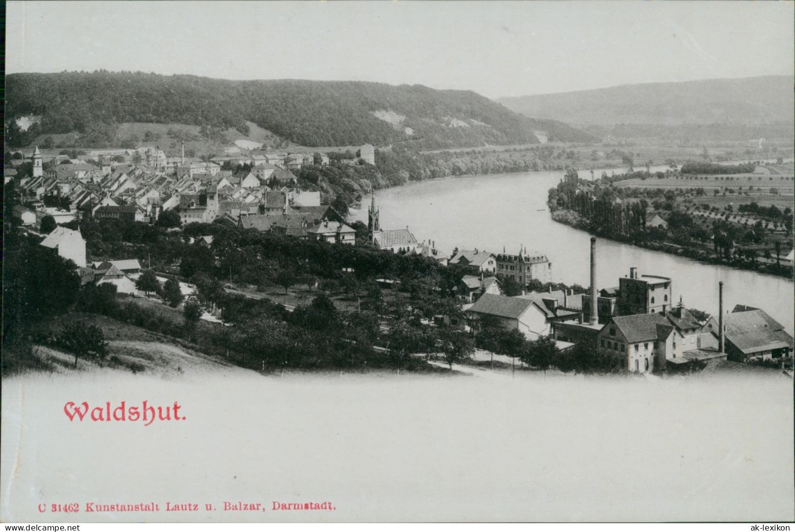 Ansichtskarte Waldshut-Waldshut-Tiengen Blick Auf Stadt Und Fabriken 1899  - Waldshut-Tiengen