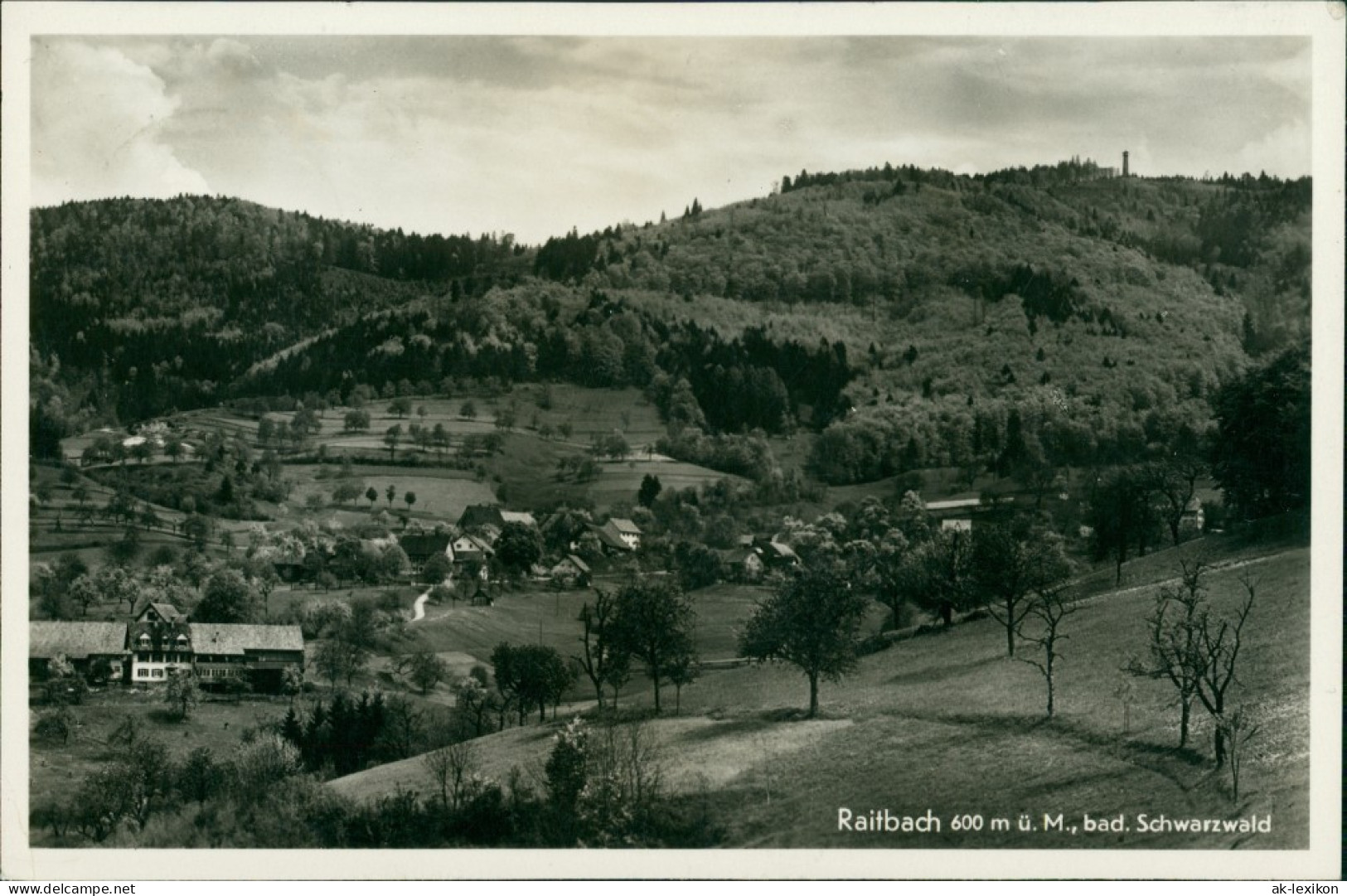 Ansichtskarte Raitbach-Schopfheim Blick Auf Die Stadt Und Gasthaus Krone 1938  - Schopfheim