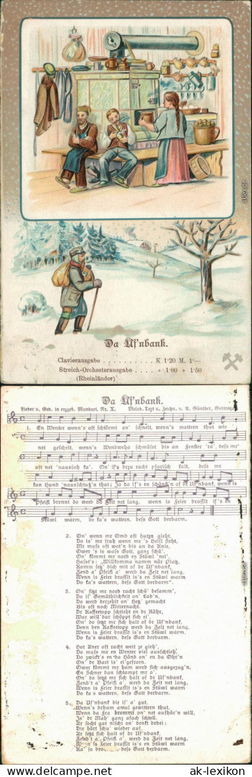 Ansichtskarte  2 Bild Da Ufnbank - Anton Günther Erzgebirge Gottesgab  1908 - Musica