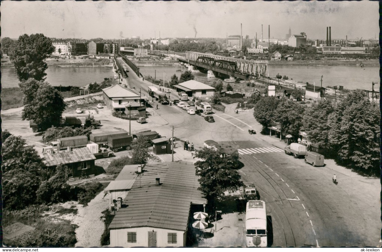 Ansichtskarte Kehl (Rhein) Rhein Brücke Mit Zoll Grenze Zu Frankreich 1960 - Kehl