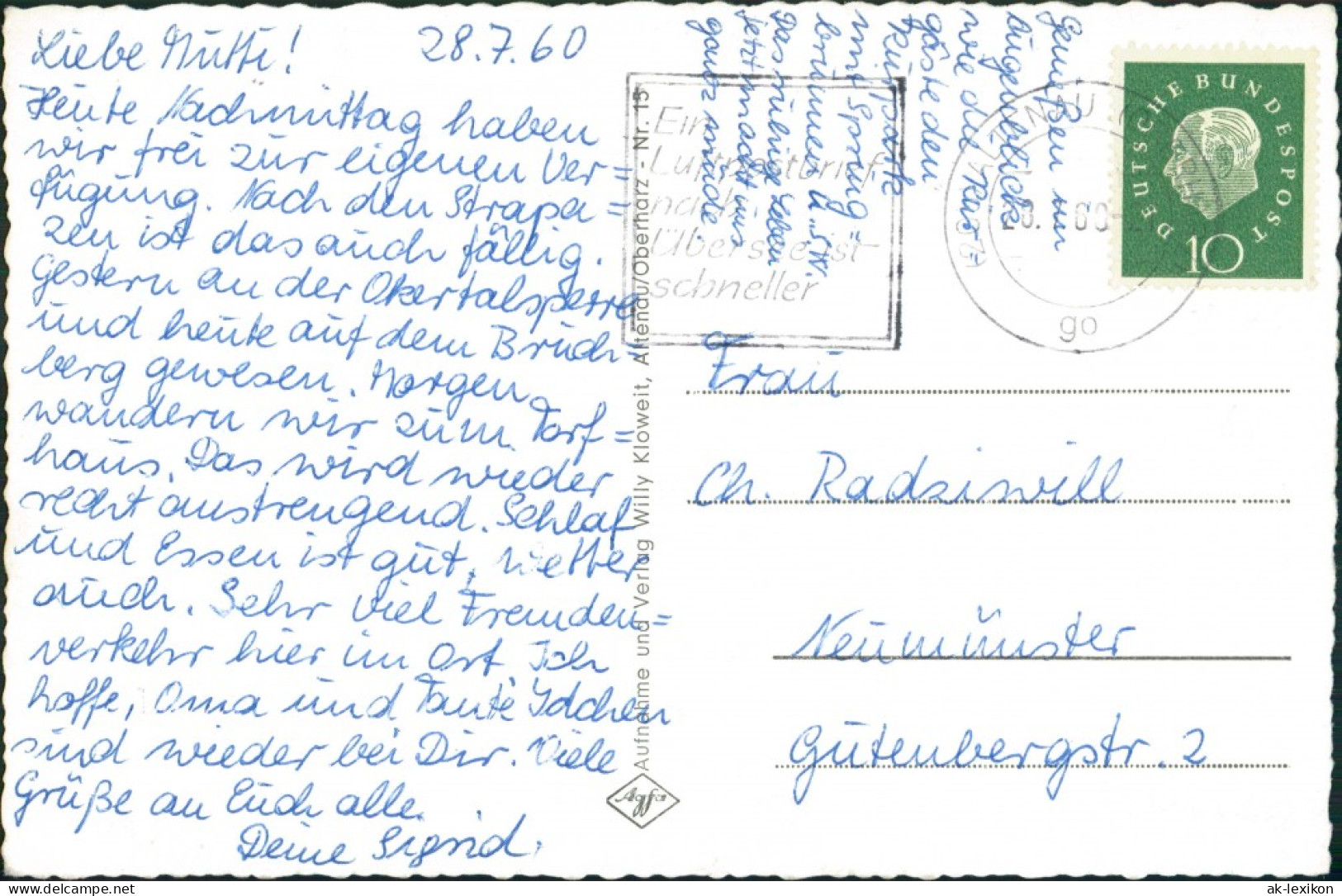 Torfhaus (Harz)-Altenau Rothenberger Straße Und Siedlung Silberhütte 1960 - Altenau